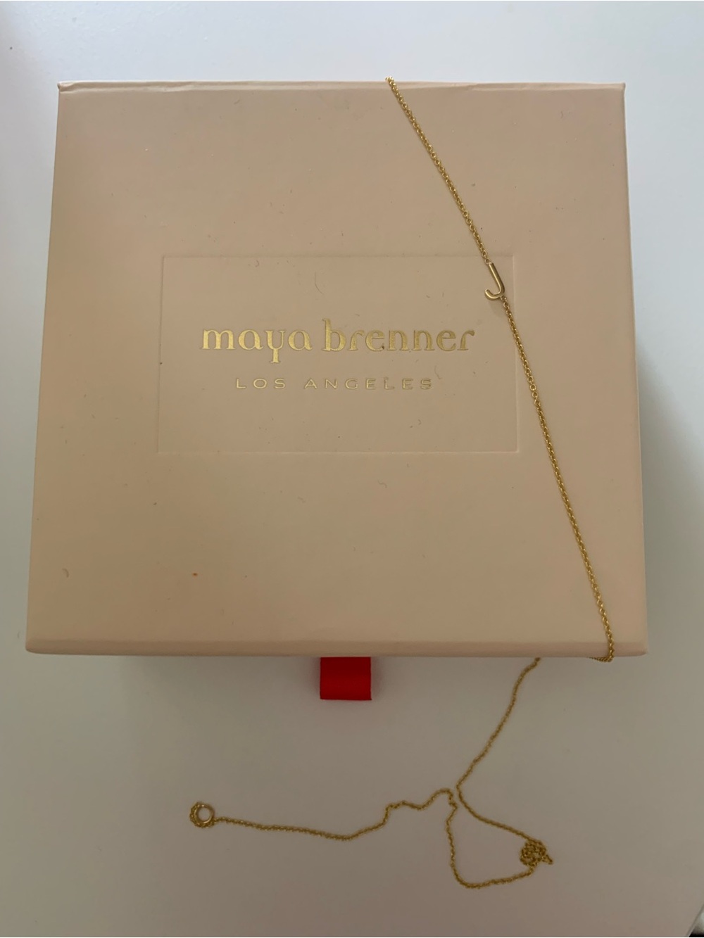 Maya Brenner Gold Initial Necklace - Elegant J Pendant